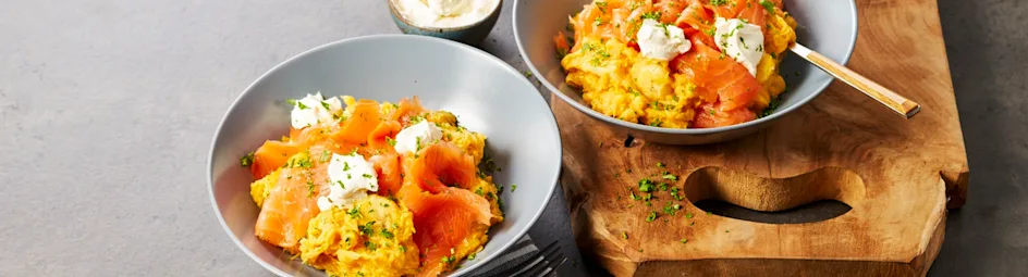 Pittige stamppot van zuurkool met banaan en gele curry