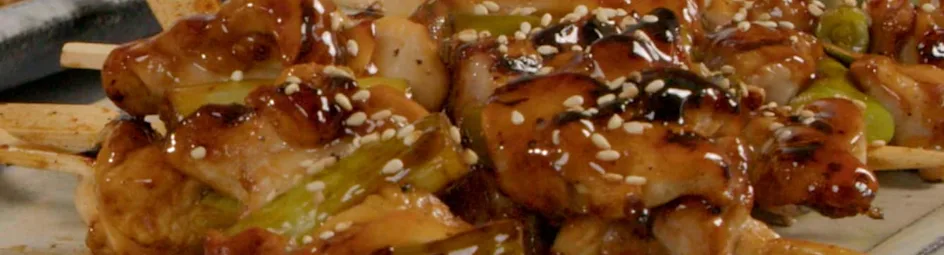 Yakitori van kipdijfilet en bosui