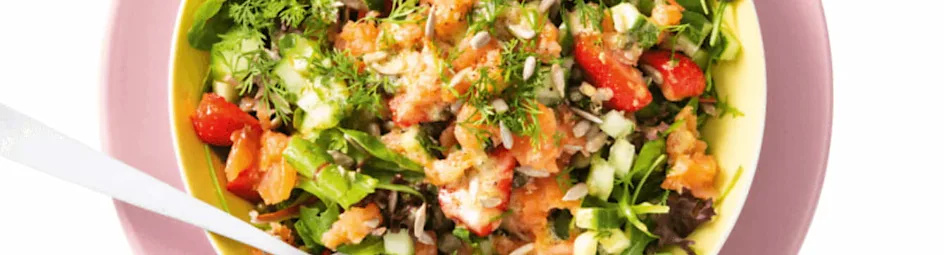 Salade met gerookte zalm