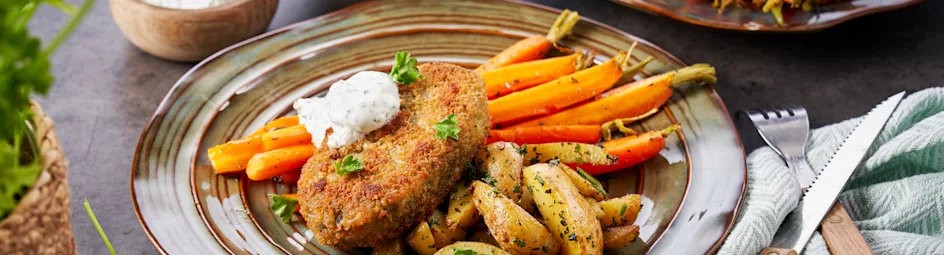 Rondo met bospeen en knoflookaardappeltjes