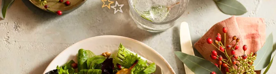 Salade met gebakken peer en geitenkaas