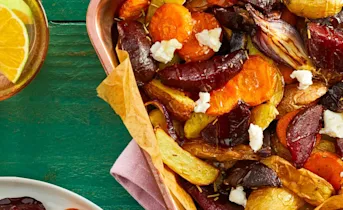 Traybake van winterse groenten