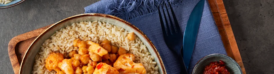 Smoor van bloemkool met zilvervliesrijst