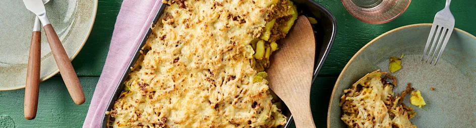 Preischotel met aardappel en gehakt