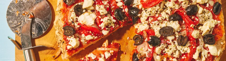 Pizza van Turks brood van de barbecue