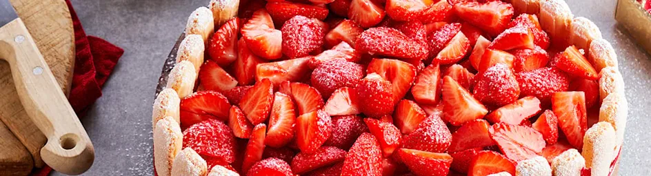 No-bake cheesecake met aardbeien