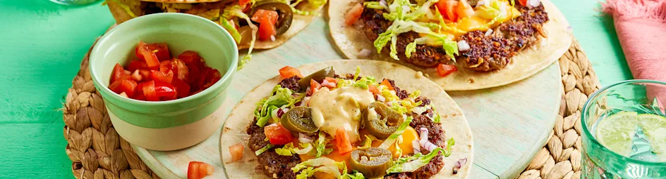 Spicy open smash taco