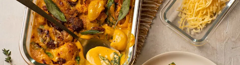 Mac 'n' cheese met pompoen