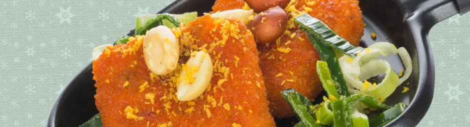 Groentevierkantjes met een Aziatische twist