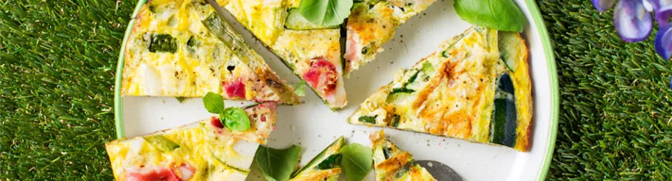 Frittata met courgette, kaas en pancetta