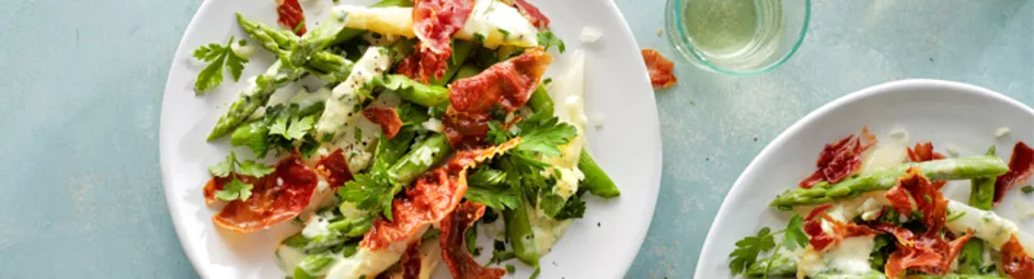 Aspergesalade met krokante serranoham