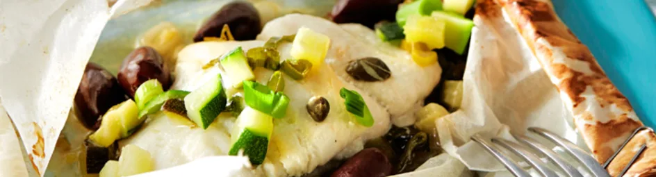GIJS Scholpakketjes met courgette, bosui en basilicumrijst