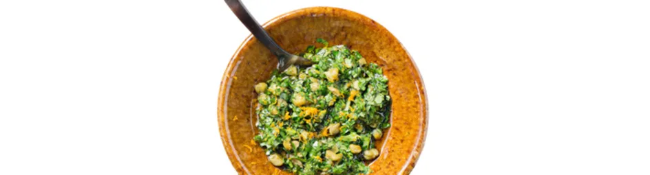 Koriander-peterseliesalsa met knoflook