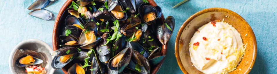 Spaanse mosselen met chorizokruim