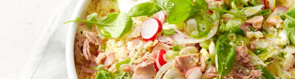 Couscoussalade met tonijn, venkel en bosui