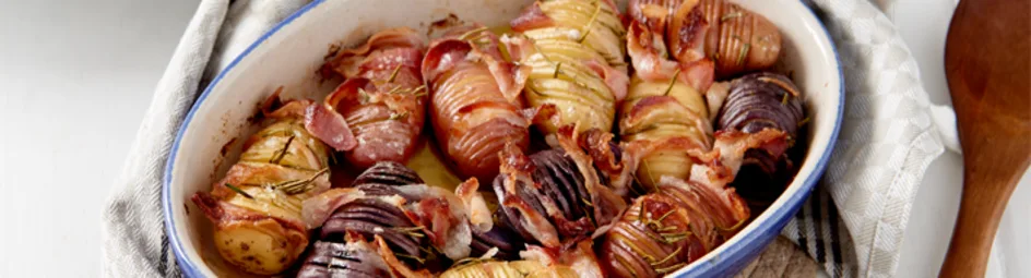 Hasselback aardappelen met pancetta en rozemarijn
