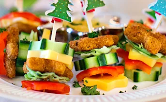 Kerststerren met kip en paprika