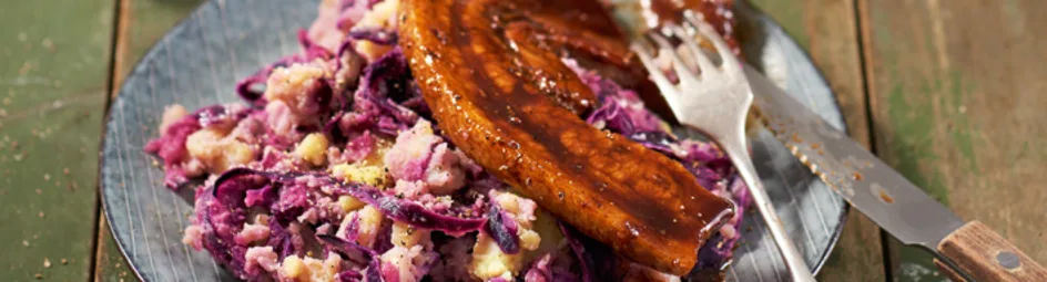 Rode kool stamppot met speklappen