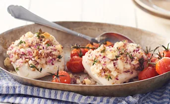 Skrei met knapperig korstje uit de oven