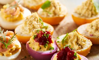 Gevulde eieren met Hollandse garnaaltjes