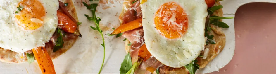 Platbrood met geroosterde bospeen