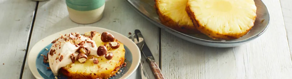 Gegrilde ananas met koffiecrème