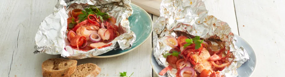 Zalmpakketjes met chorizo
