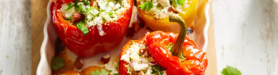 Gevulde paprika met couscous en witte kaas