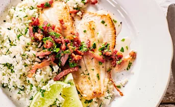 Scholfilet met spekjesvinaigrette en bloemkoolcouscous
