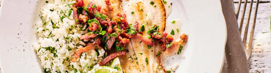 Scholfilet met spekjesvinaigrette en bloemkoolcouscous