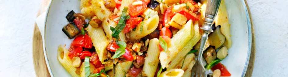 Roberta's casarecce alla Trapanese met aubergine
