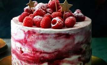 IJstaart met frambozen