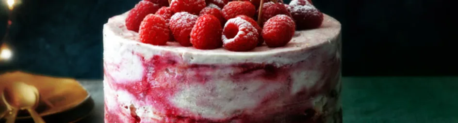 IJstaart met frambozen