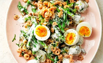 Krieltjessalade en Hollandse garnalen