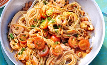 Spaghetti met garnalen