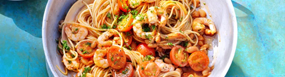 Spaghetti met garnalen