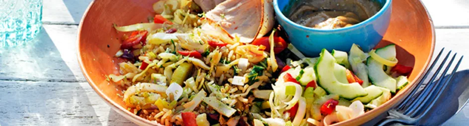Nasi met ovengebakken fricandeau