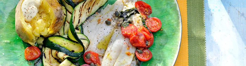 Scholfilet met cherrytomaat en basilicum