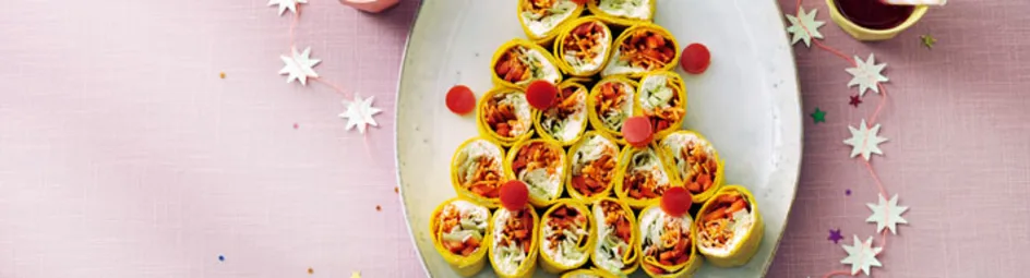 Kerstboom van wraprolletjes