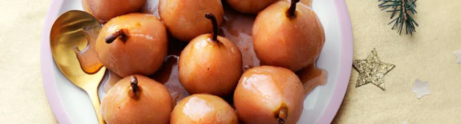 Stoofpeertjes in kruidige siroop