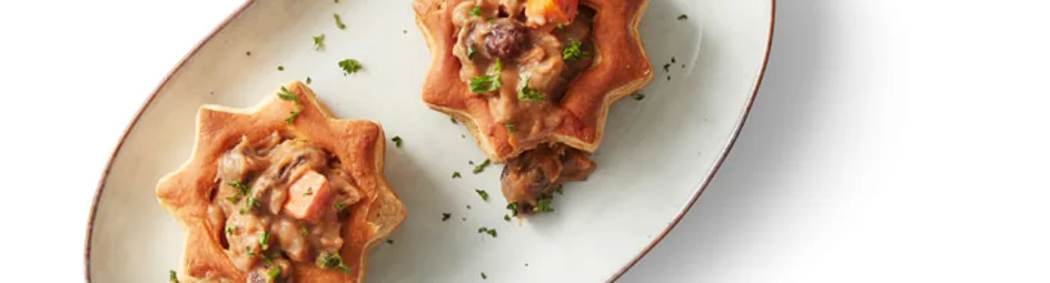 Pasteibakjes met paddestoelenragout