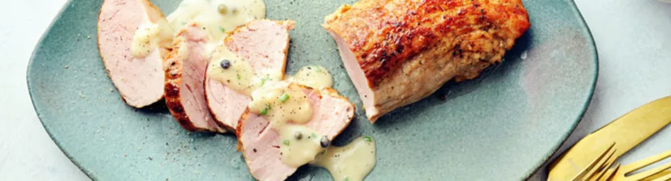 Varkenshaas met peperroomsaus