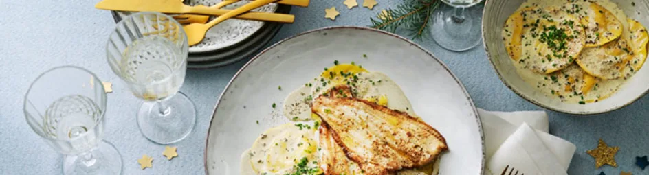Gevulde pasta met scholfilet en truffelsaus