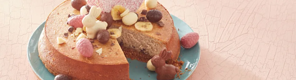 Choco-cheesecake met bananen