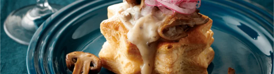 Pasteitje truffel, aardpeer en paddenstoelen