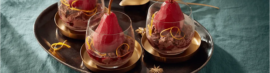 Chocolademousse met stoofperen