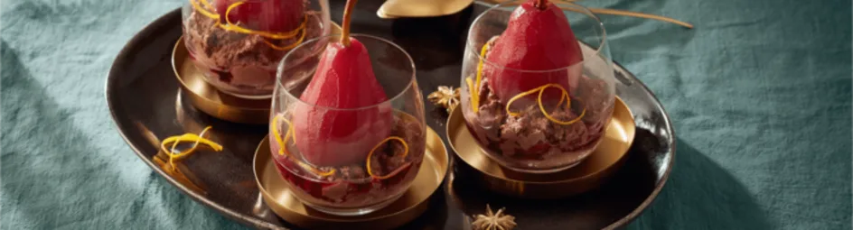 Chocolademousse met stoofperen