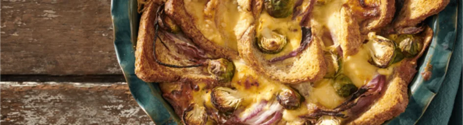 Hartige broodpudding uit de oven