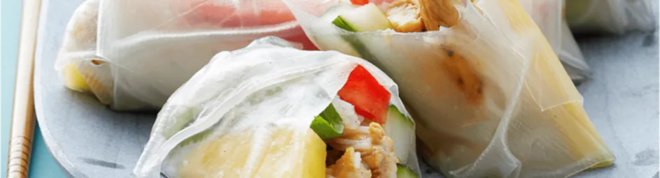 Vietnamese loempia’s met kip en mango