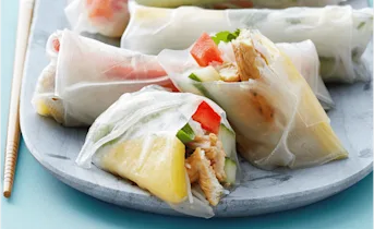 Vietnamese loempia’s met kip en mango